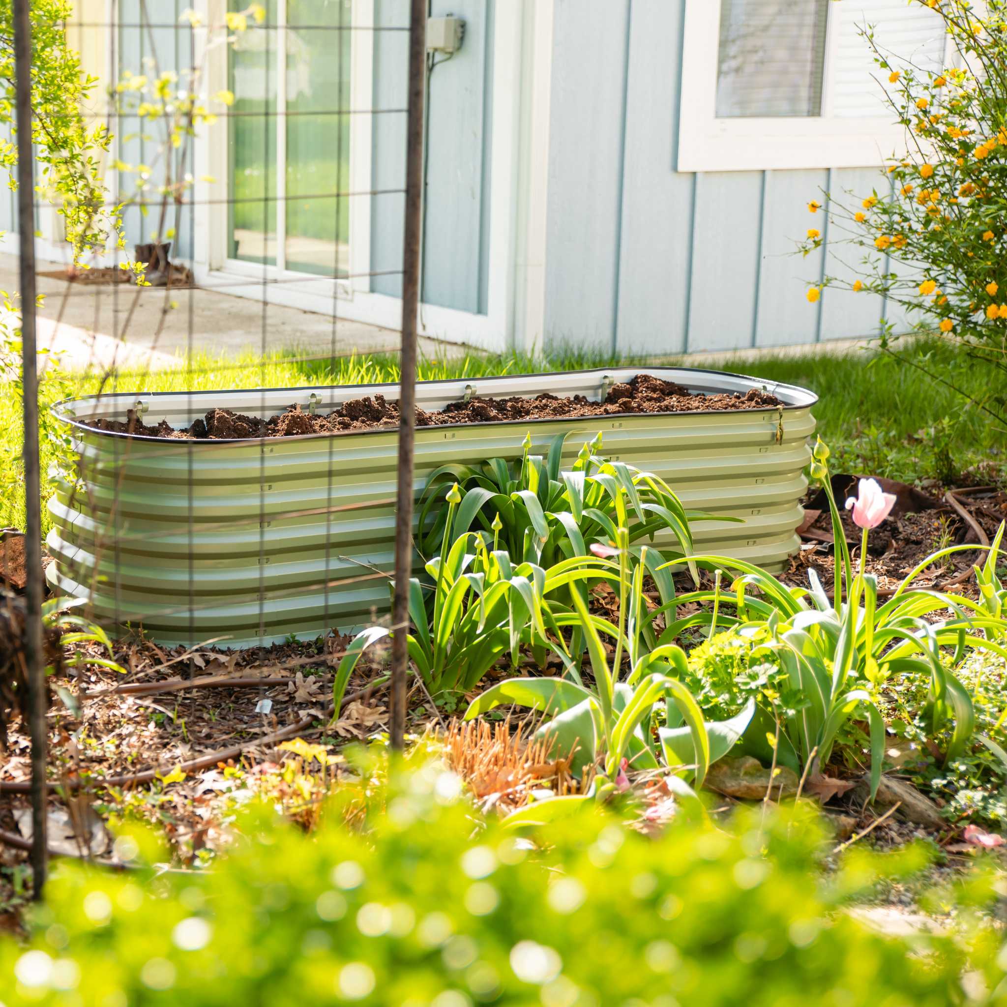 17" Metal Modular Raised Garden Bed Kit | 6 in 1 "No Tools Needed" - Image 13
